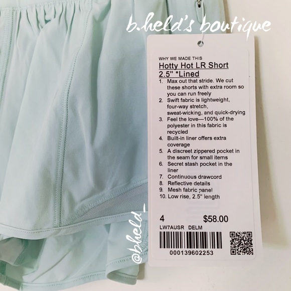 lululemon Hotty Hot Low-Rise Lined Short 2.5" in Delicate Mint Size 4 New NWT - Picture 2 of 16